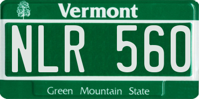 VT license plate NLR560