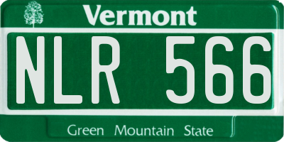 VT license plate NLR566