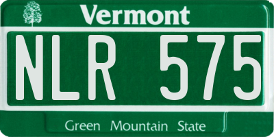 VT license plate NLR575