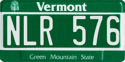 VT license plate NLR576