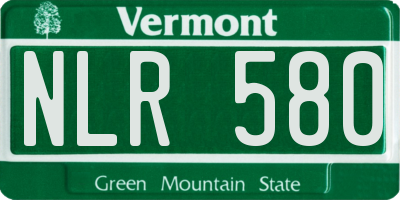 VT license plate NLR580
