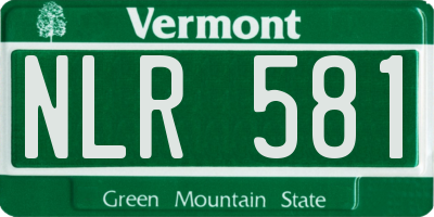 VT license plate NLR581