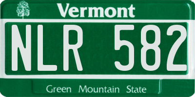 VT license plate NLR582