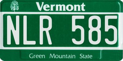 VT license plate NLR585