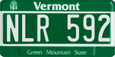 VT license plate NLR592