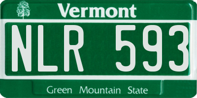 VT license plate NLR593