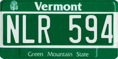 VT license plate NLR594