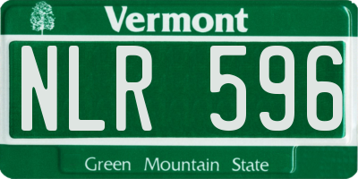 VT license plate NLR596
