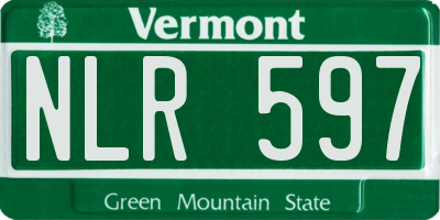 VT license plate NLR597