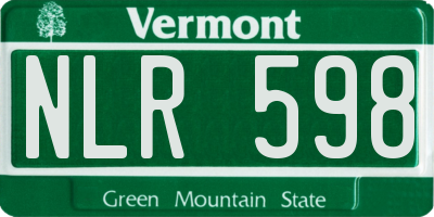 VT license plate NLR598