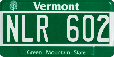 VT license plate NLR602