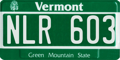 VT license plate NLR603