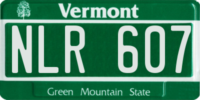 VT license plate NLR607