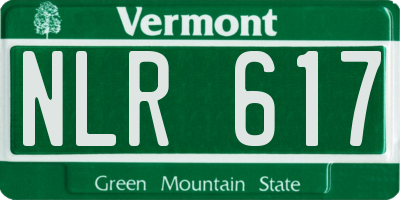 VT license plate NLR617