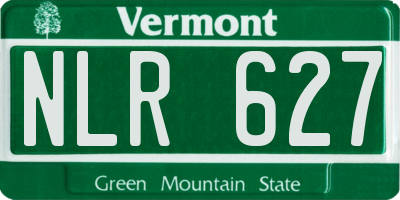VT license plate NLR627