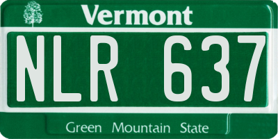 VT license plate NLR637