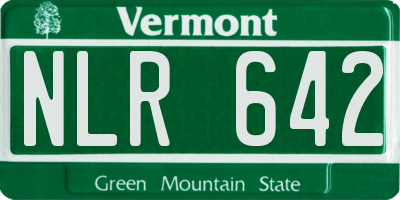 VT license plate NLR642