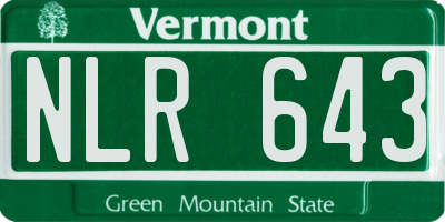 VT license plate NLR643