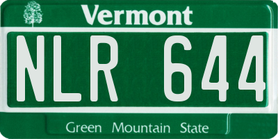 VT license plate NLR644