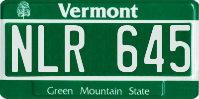 VT license plate NLR645