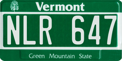 VT license plate NLR647