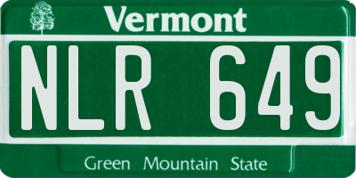 VT license plate NLR649