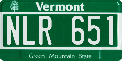 VT license plate NLR651