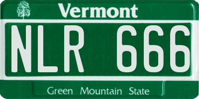 VT license plate NLR666