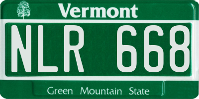 VT license plate NLR668
