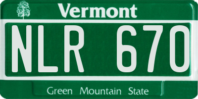 VT license plate NLR670