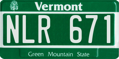 VT license plate NLR671