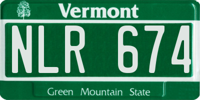 VT license plate NLR674