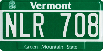 VT license plate NLR708