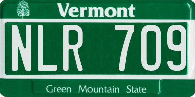 VT license plate NLR709