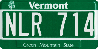 VT license plate NLR714