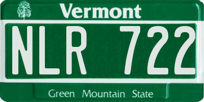 VT license plate NLR722
