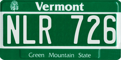 VT license plate NLR726