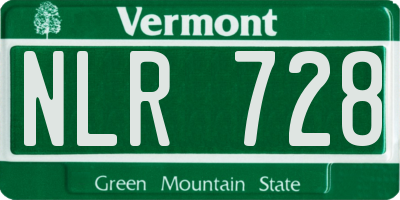 VT license plate NLR728