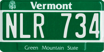VT license plate NLR734