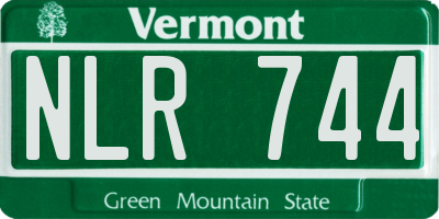 VT license plate NLR744
