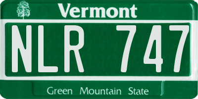 VT license plate NLR747