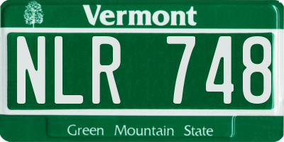 VT license plate NLR748