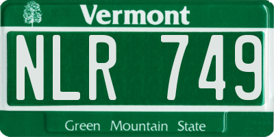 VT license plate NLR749