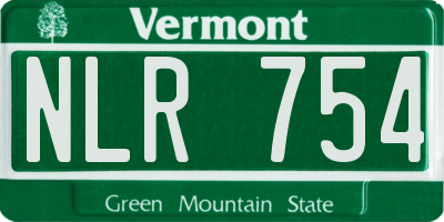 VT license plate NLR754