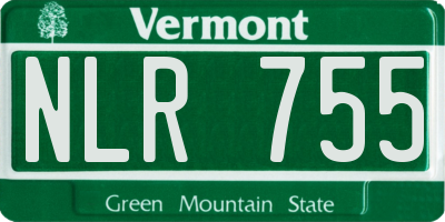 VT license plate NLR755