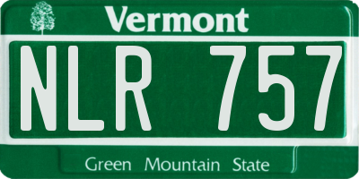 VT license plate NLR757