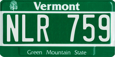 VT license plate NLR759