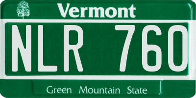 VT license plate NLR760