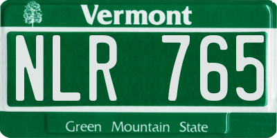 VT license plate NLR765