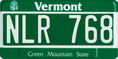 VT license plate NLR768